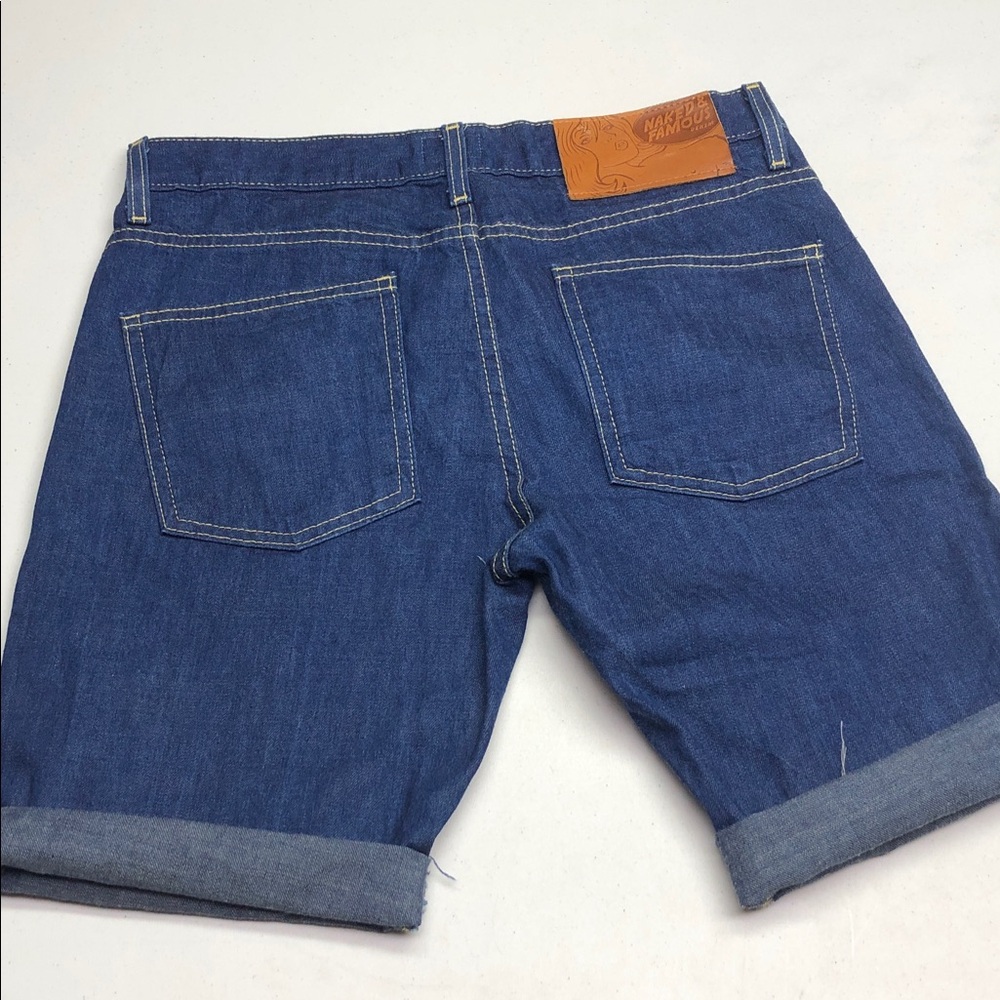 MENS NAKED & FAMOUS BUTTONFLY JEAN SHORTS W31 ⭐️